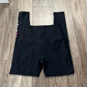 Peloton x Beyond Yoga Black Leggings with Pink Accents